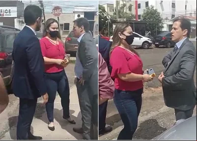 Kelly Layane Rodrigues Ferreira sendo presa