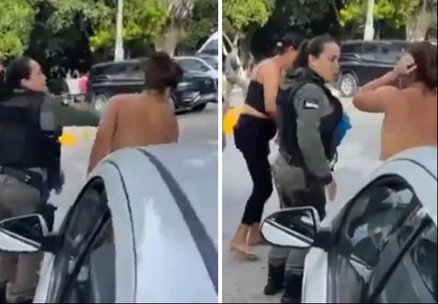 Mulher acusada de agredir filha leva tapa de PM