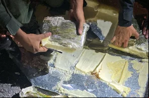 Pasta base de cocaína apreendida no Ceará