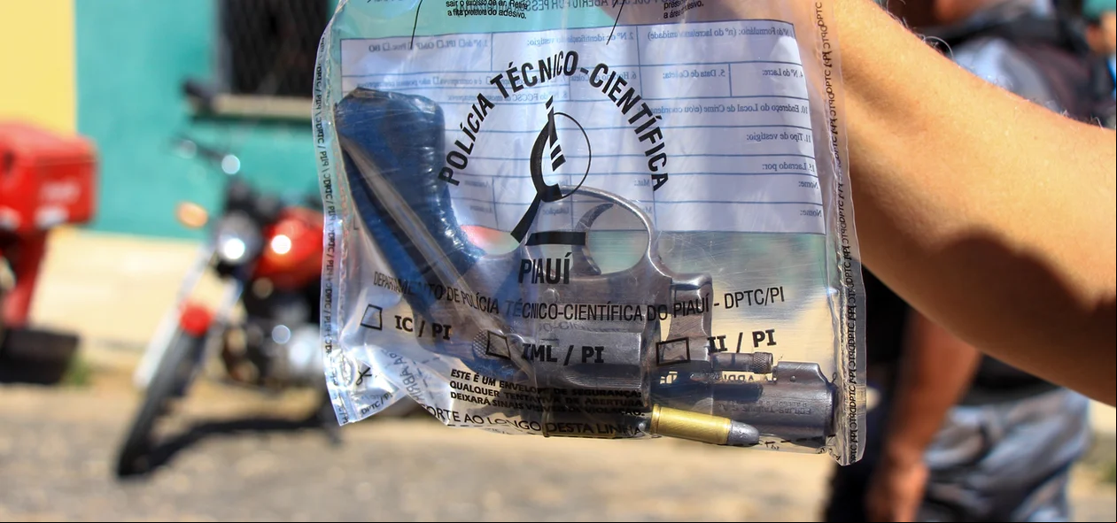 Arma foi apreendida com o criminoso