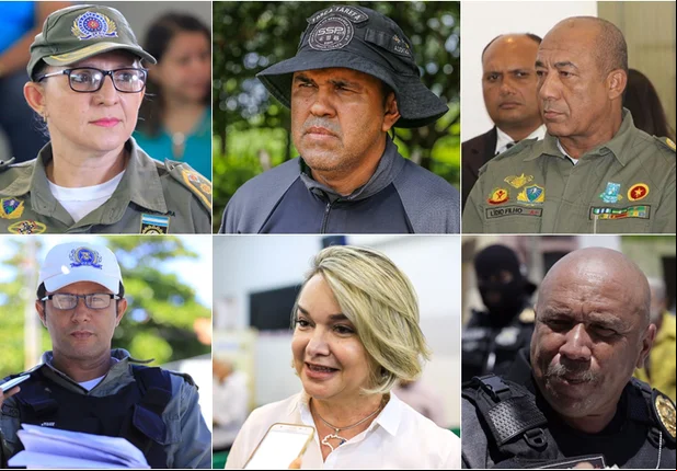 Coronel Júlia Beatriz, Major Audivam Nunes, Coronel Lídio Filho, Cabo Júlio César, Major Elizete e Cabo Mota