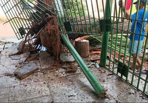 Chuva com ventos de mais de 60km/h causa estragos em Teresina